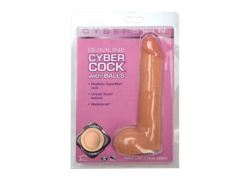 Фаллоимитатор CyberSkin® Slimline CyberCock with Balls, 18,42х3,5 см