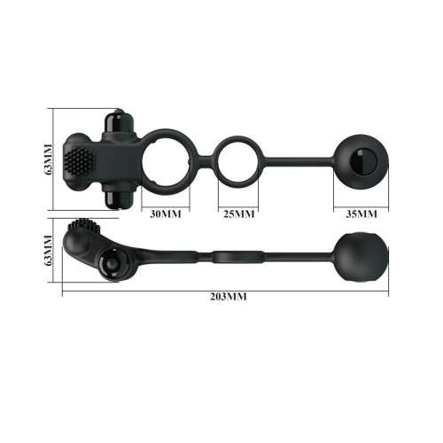 Pretty Love Vibro Penis Sleeve Black IV - Эрекционное виброкольцо, 20.3х6.3 см