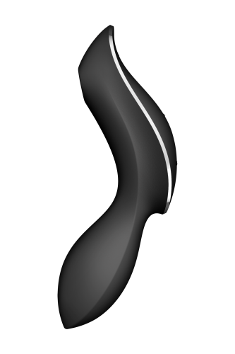 Satisfyer Curvy Trinity 2 - Вакуумный клиторальный стимулятор и массажер для точки G, 16.8х3.8 см (чёрный)