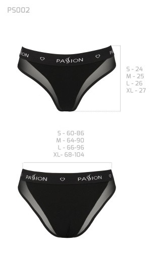 Passion PS002 Panties - Трусики с прозрачной вставкой, S (чёрные)