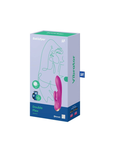 Satisfyer Double Flex - Вибратор-кролик с тремя моторчиками, 20.1х4.6 см, (фиолетовый)
