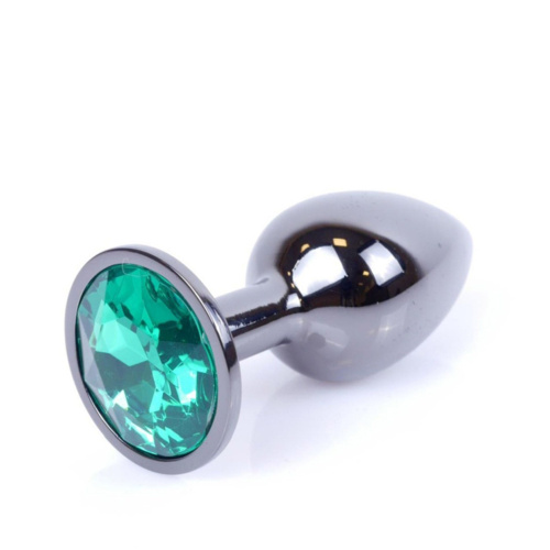 Металлическая анальная пробка с кристаллом B-Series Jewellery Dark Silver
