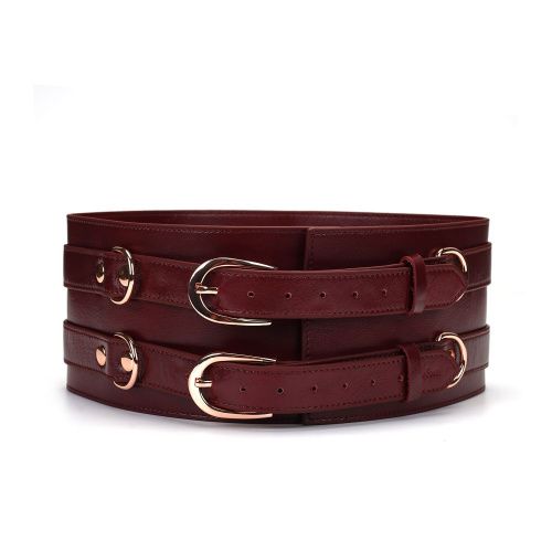 Кожаный пояс для бондажа Liebe Seele Wine Red Waist Cuff, размер M