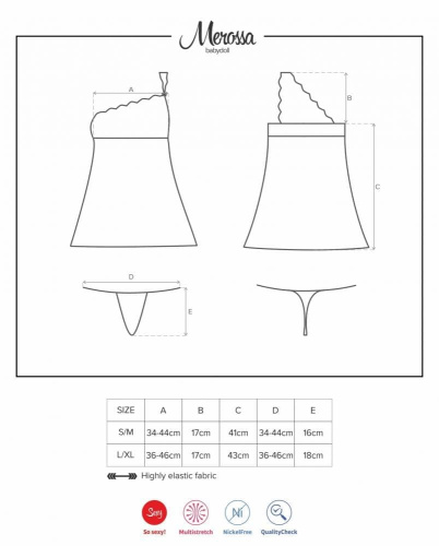 Комплект Obsessive Merossa babydoll  (L/XL)