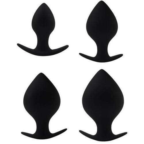 Chisa Black Mont Renegade Spade Plug Kit - Набор силиконовых анальных пробок разного размера, 4 шт (чёрный)