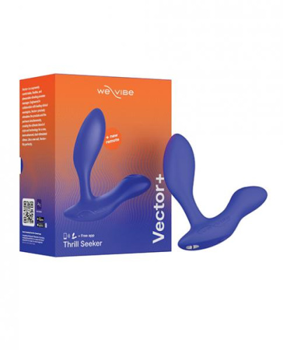 We-Vibe Vector + Лубрикант 50 мл - Массажер простаты, 10.6х3 см (синий)