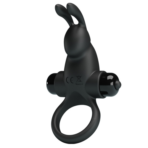 Pretty Love Vibro Penis Ring Rabbit I - Ерекційне кільце з вібрацією, 11.3х2.8 см (чорний) - купити в Києві, Україні