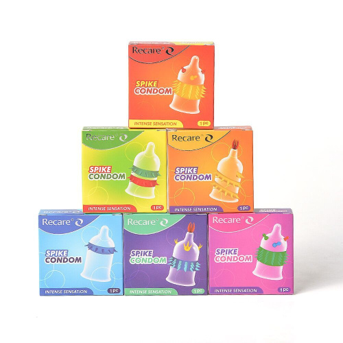 Насадка на член Recare Spike Condom Green (презерватив з рядами шипів) - купити в Україні | Секс шоп SEX-SHOP.ua