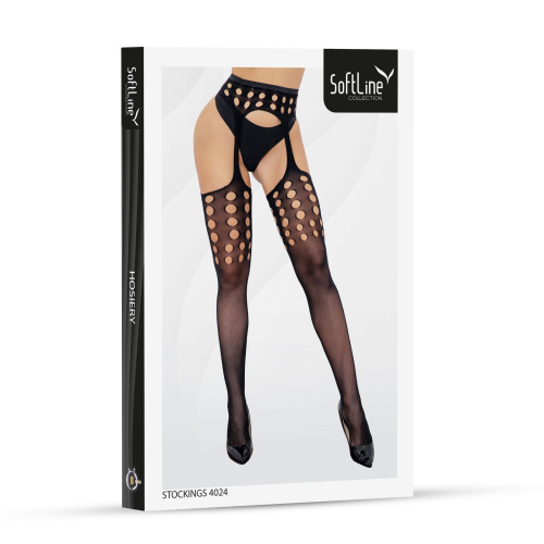 Панчохи SoftLine Stockings 4024, black - One Size - купити в Україні | Секс шоп SEX-SHOP.ua
