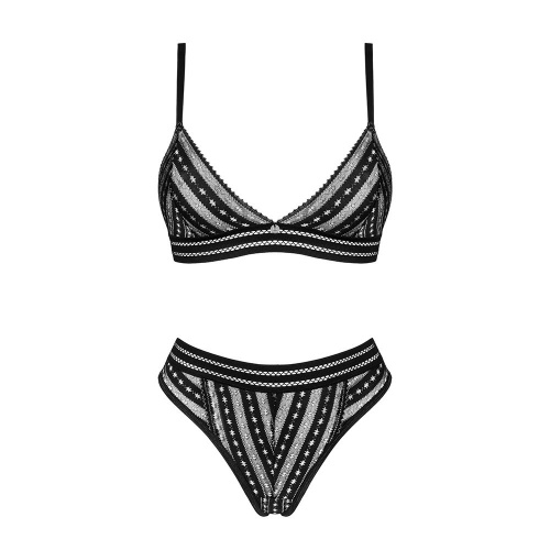 Obsessive Natilya 2pcs set - Сексуальний комплект білизни: бюстгальтер та трусики, M\L (чорний) - купити в Києві, Україні
