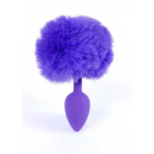 Jewellery Silicon PLUG Bunny Tail Purple - Анальна пробка з хвостом, 6,5х2,7 см (фіолетовий) - купити в Києві, Україні