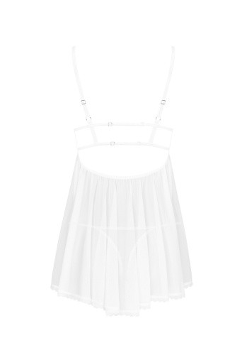 Obsessive Heavenlly babydoll & thong - еротичний бебі дол і стрінги, XS/S (білий) - купити в Києві, Україні
