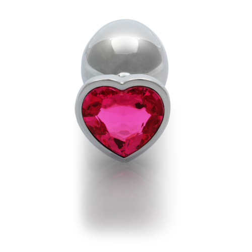 Анальна пробка с камнем Ouch! Heart Gem - размер L