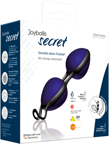 Joy Division Joyballs Secret - вагинальные шарики со смещенным центром тяжести, 11.4х3.7 см (синие)