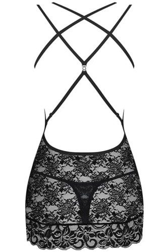 Комплект Obsessive 860-CHE-3 chemise (Черный, S/M)