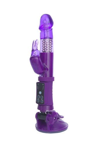 Toyfa A-Toys - вибратор кролик с вибрацией, ротацией и присоской, 22х3 см