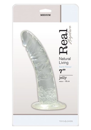 Фаллоимитатор Real Rapture Clear 7, 18Х4,5 см (голубой)