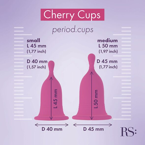RIANNE S Femcare Cherry Cup - 2 менструальні чаші розмір S та M у косметичці - купити в Києві, Україні