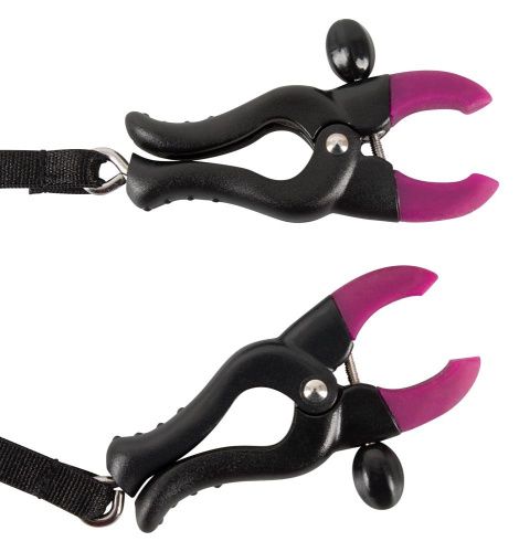 Зажимы для половых губ с вибропулей Bad Kitty Spreader String