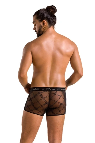 Passion - 032 SHORT JAMES black - Сексуальные полупрозрачные трусы, XXL/XXXL