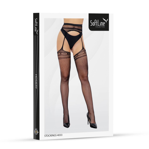 Панчохи SoftLine Stockings 4033 Black - One Size - купити в Україні | Секс шоп SEX-SHOP.ua