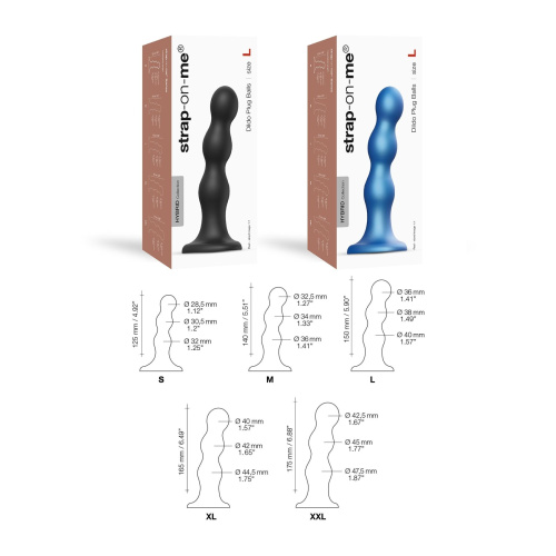 Насадка для страпона Strap-On-Me Dildo Plug Balls, 17х4.8 см размер XXL