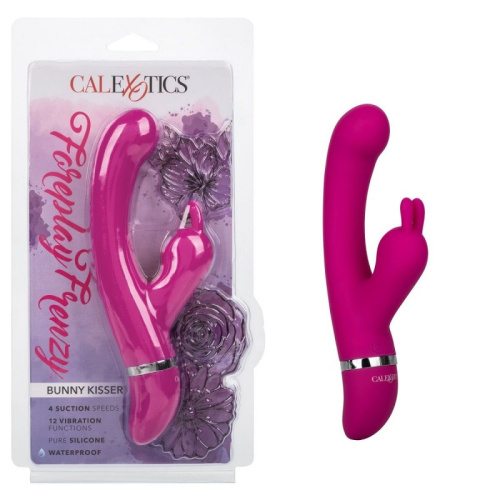 California Exotic Novelties Foreplay Frenzy Bunny Kisser - Вибратор-кролик, 11.5х3.5 см (розовый)