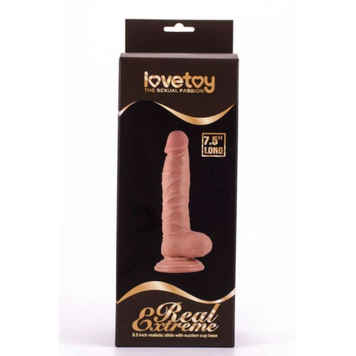 LoveToy Real Extreme Dildo # 1 - Релистичный фаллоимитатор на присоске, 19 см (телесный)
