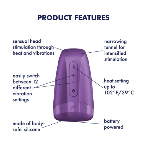 Мастурбатор имитатор минета с вибрацией Satisfyer Men Heat Vibration Battery Series