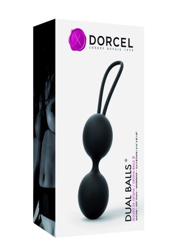 Dorcel Dual Balls Black вагинальные шарики  диаметр со смещенным центром тяжести, 3,6 см, вес 55 гр (чёрный)