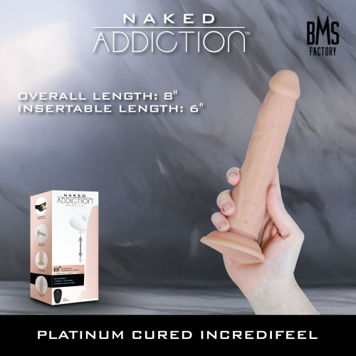 Фаллоимитатор с ротацией и пульсацией Naked ADDICTION 8″, 20,3 см