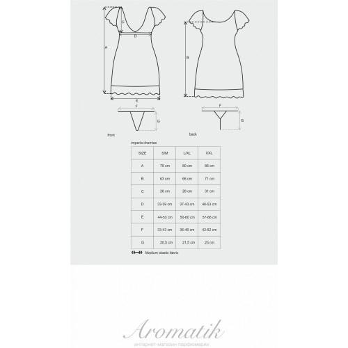 Сексуальный комплект Obsessive Imperia chemise (S/M), черный