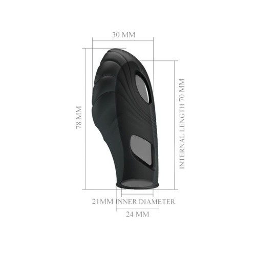 Pretty Love Lich Finger Vibrator Black - Насадка на палец, 7.8х3 см (чёрный)