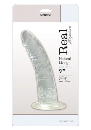 Фаллоимитатор Real Rapture Clear 7, 18Х4,5 см (фиолетовый)