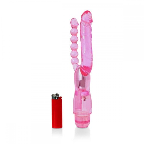 Evolved Dual Pleasure Vibe - Двойной вибратор, 27х2.5 см (розовый)