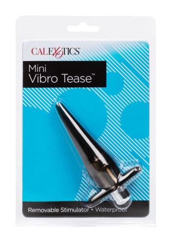California Exotic Novelties Mini Vibro Tease - Анальная вибропробка, 10х3 см (серая)