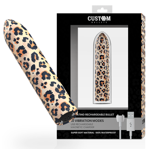 Custom Bullets - Leopard - Мощная вибропуля, 6.25х2 см (леопардовый)