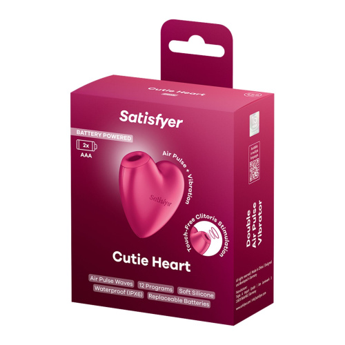 Вакуумный стимулятор-сердце с вибрацией Satisfyer Cutie Heart Battery Series