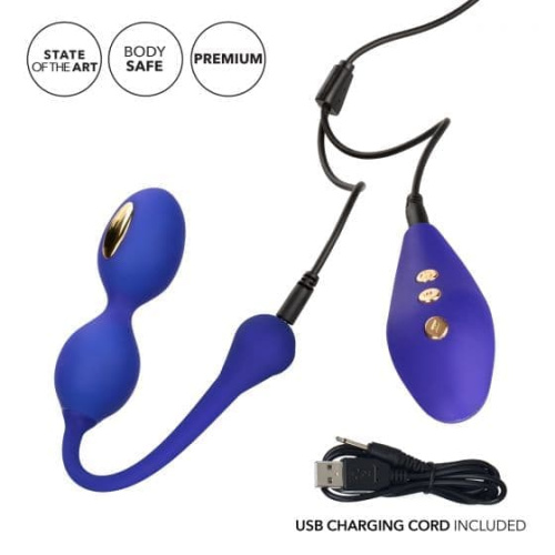 CalExotics E-stim Dual Kegel Exerciser - вагинальные шарики с электростимуляцией, 3,25 см