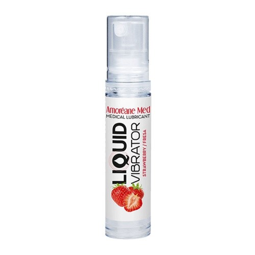 Amoreane Med Liquid Vibrator Strawberry – лубрикант з ефектом вібрації, 10 мл. - купити в Києві, Україні
