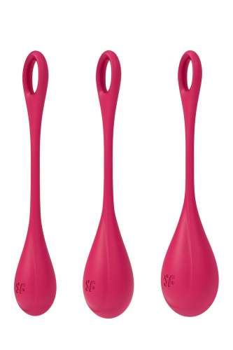Satisfyer Yoni Power 1 набор йони бусин, диаметр 2-2,5-3 см, (красный)