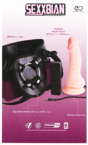 Orion SEXXBIAN 6.5 " - Женский страпон с реалистичным вибратором, 19х3.7 см