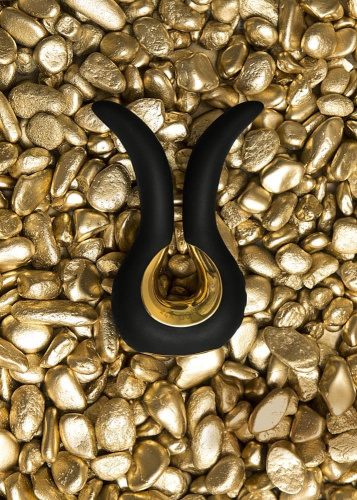 Gvibe Mini Gold - Эксклюзивный вибромассажер с 24К золотом. Лимитированный выпуск!, 10,5х2 см (черный)