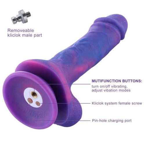 Реалистичный вибратор 8.2″ для секс-машин Hismith Purple Silicone Dildo