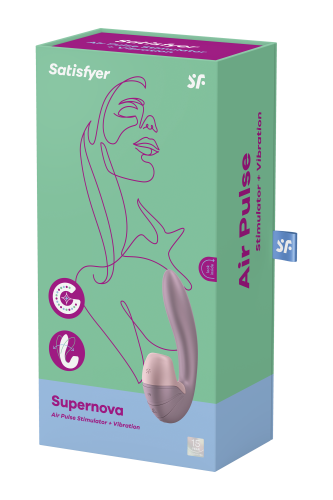 Satisfyer Supernova - Вибратор с вакуумно-волновым стимулятором клитора, 16.9х3.7 см (розовый)