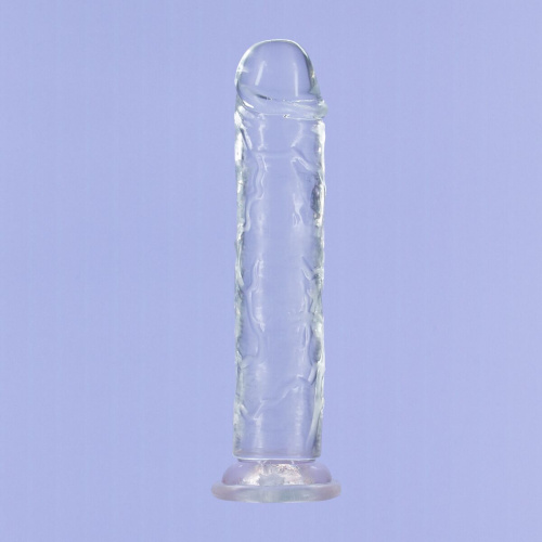 Прозрачный фаллоимитатор на присоске Crystal ADDICTION Vertical Dong 9″, 22,8 см ++ вибропуля в подарок