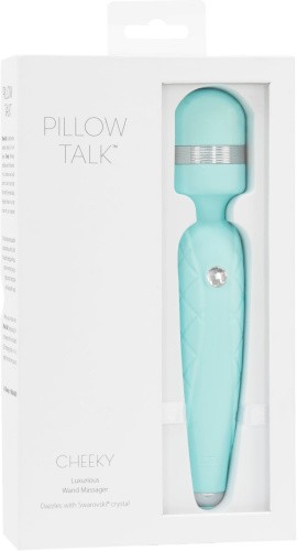 Talk Cheeky Teal - вибратор-микрофон с кристаллом Swarovsky, 20,6х3,9 см (голубой)