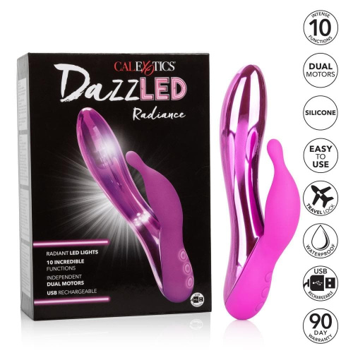 CalExotics DazzLED Brilliance - вибратор кролик с led подсветкой, 12.8х3.3см (розовый)