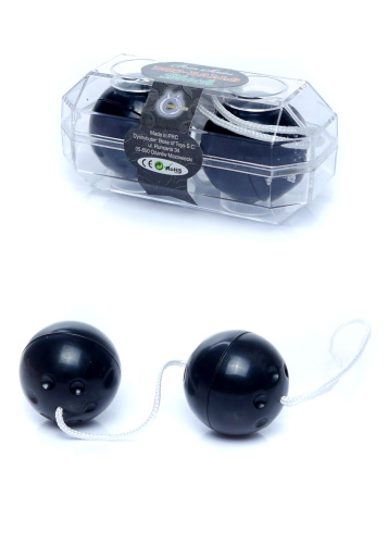 Duo-Balls Black - Вагинальные шарики, 3,5 см (черный)