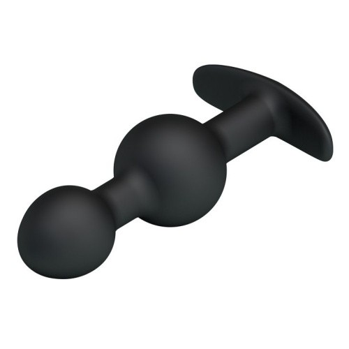 Pretty Love silicone Anal balls Black - Анальна пробка зі зміщеннями центрів ваги, 10,4х2.2-2.6 см (чорний) - купити в Києві, Україні
